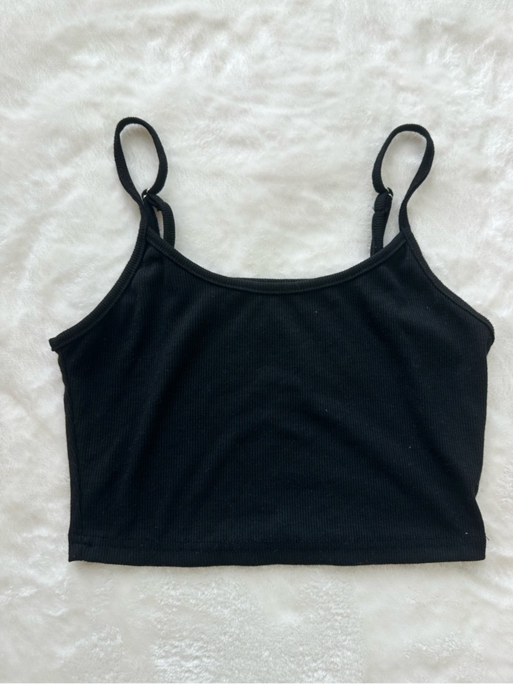 SHEIN Black Ribbed Cropped Cami
